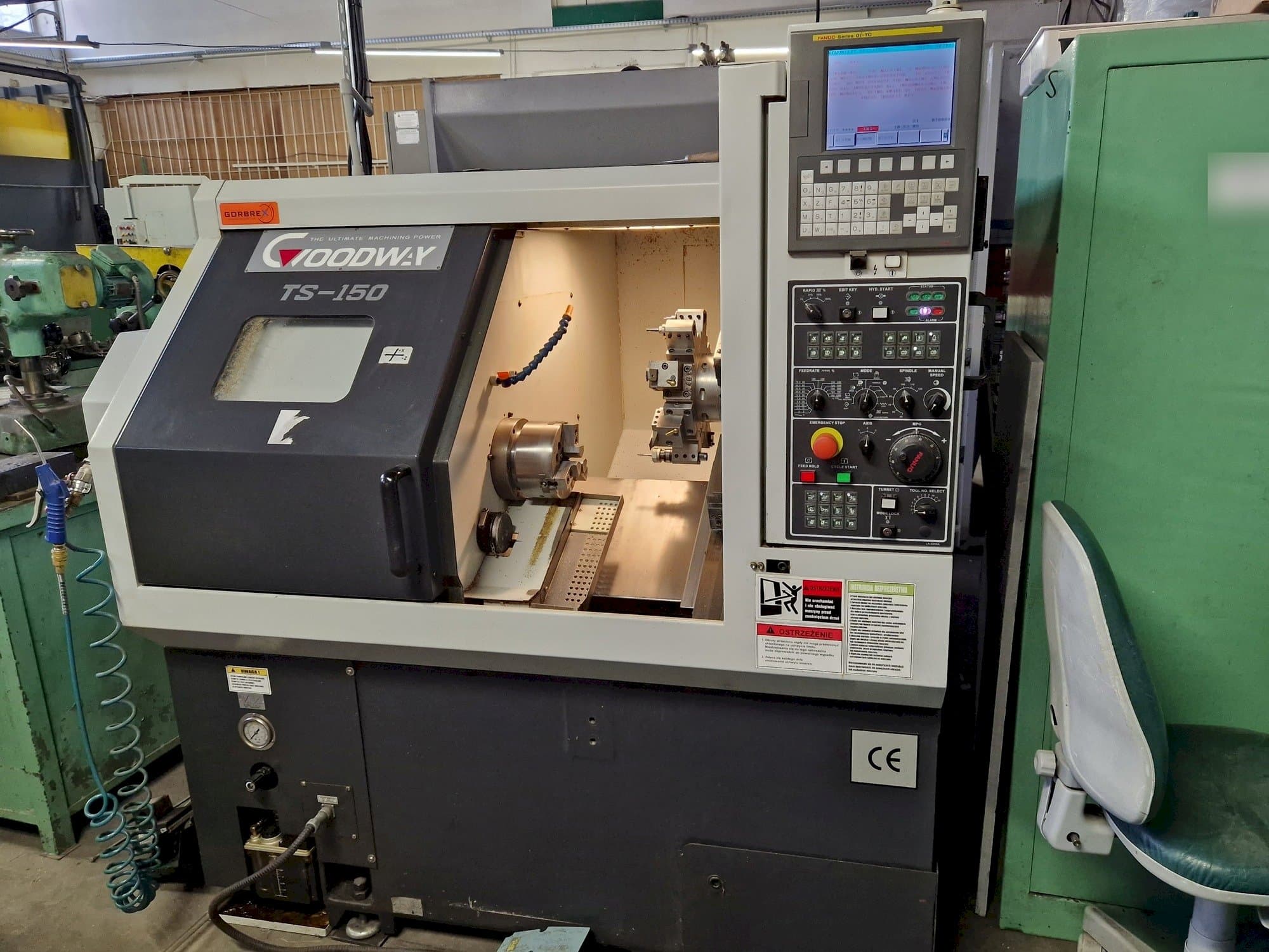 Vista frontale della macchina Goodway TS-150M