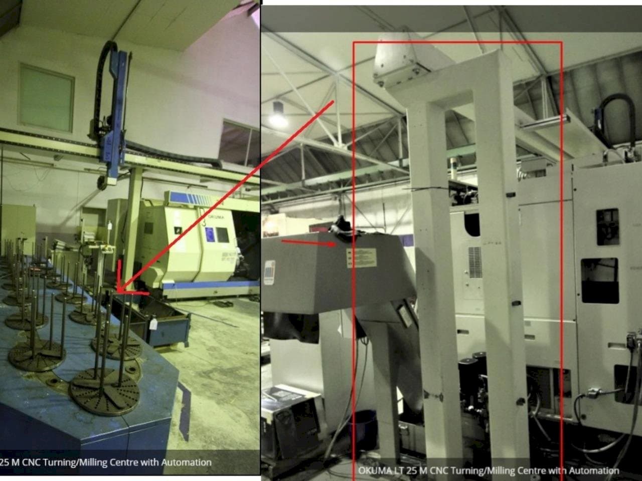 Vista frontale della macchina Okuma LT 25 M